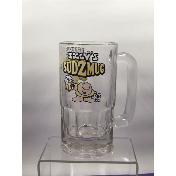 Ziggy Suds Tall Glass Mug Vintage 1980 Beer Glass - Picture 1 of 6